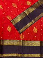 Burnt Orange and Brown kanchipuram silk saree- PSSR290