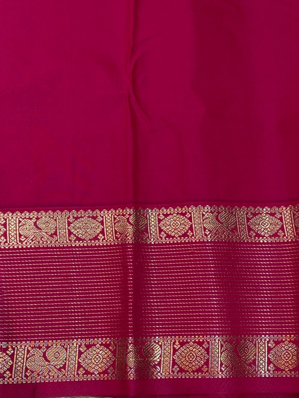 Yellow and Magenta kanchipuram silk saree- PSSR234
