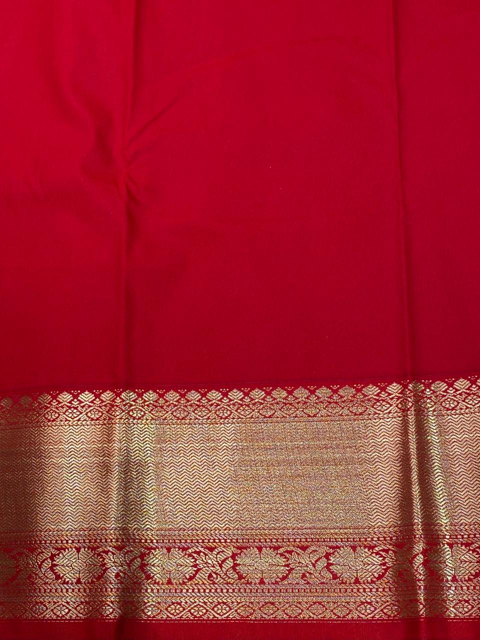 Yellow and Red kanchipuram silk saree- PSSR235