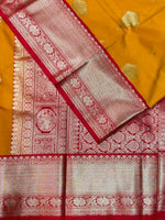 Yellow and Red kanchipuram silk saree- PSSR235