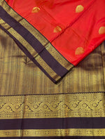 Burnt Orange and Brown kanchipuram silk saree- PSSR237