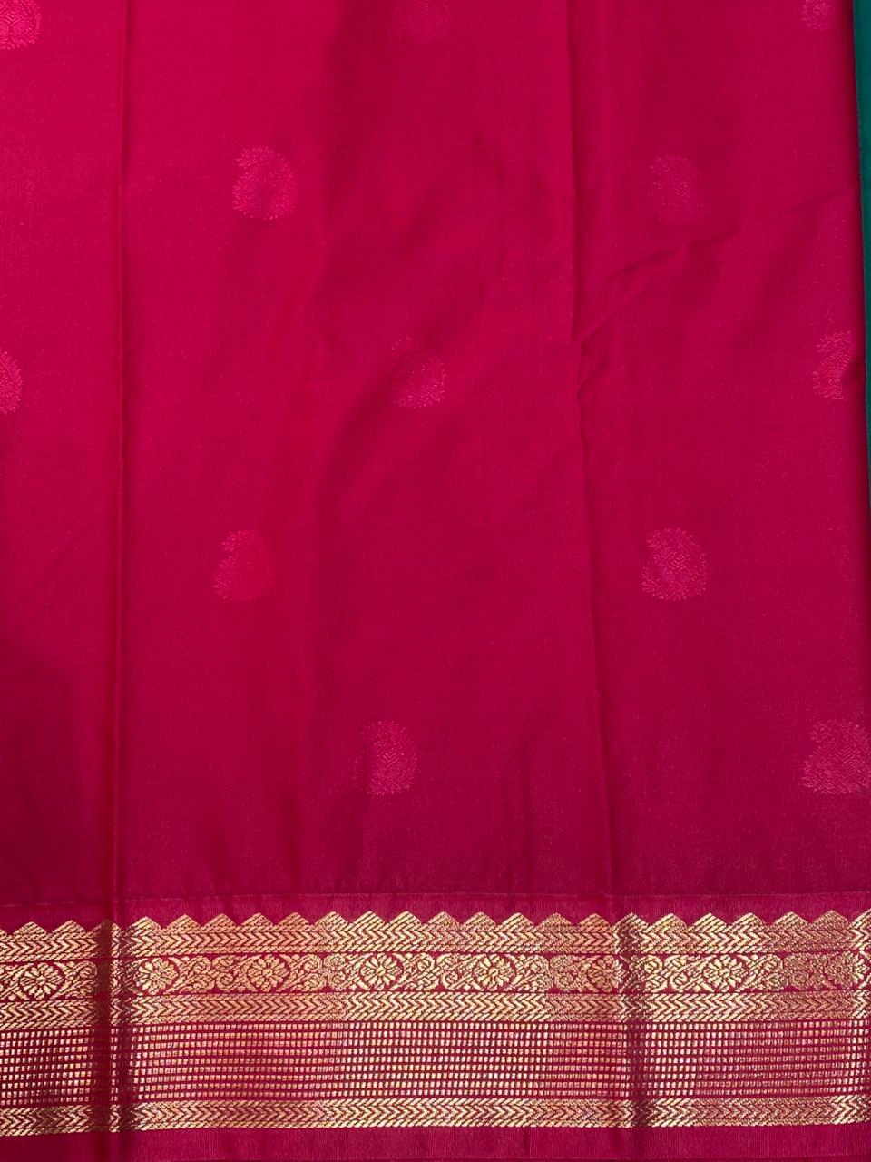 Peacock Green and Magenta kanchipuram silk saree- PSSR249