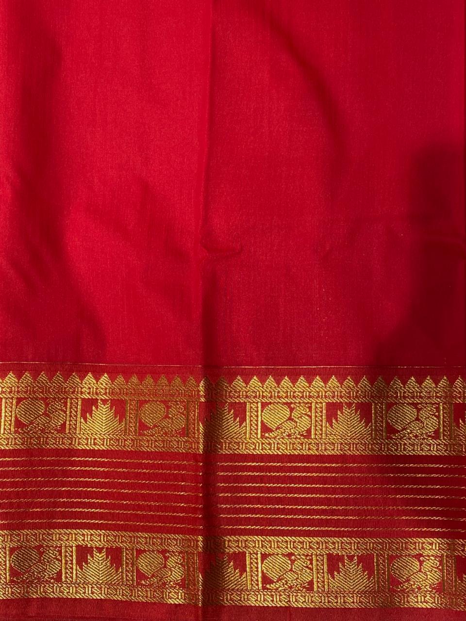 Green and Red kanchipuram silk saree- PSSR257