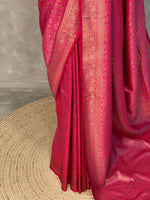 Rani Pink Banarasi Semi katan silksaree - PBAS1