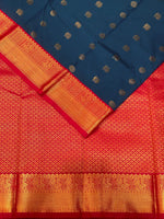 Peacock blue and Magenta kanchipuram silk saree- PSSR273