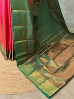 Magenta and Green Semi brocade Banarasi silk saree- PBROS1