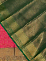 Magenta and Green Semi brocade Banarasi silk saree- PBROS1