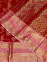 Red and Pink semi Banarasi silk saree -PIH46