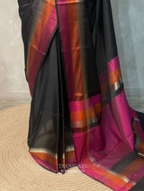 Black banarasi silk saree -MPS42