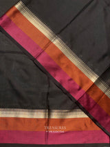Black banarasi silk saree -MPS42