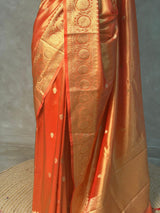 Orange Pure Tissue banarasi saree- PSTBN6