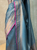 Peacock Blue Semi katan silksaree - PBAS8