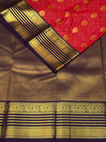 Pinkish Orange and violet kanchipuram silk saree- PSSR281