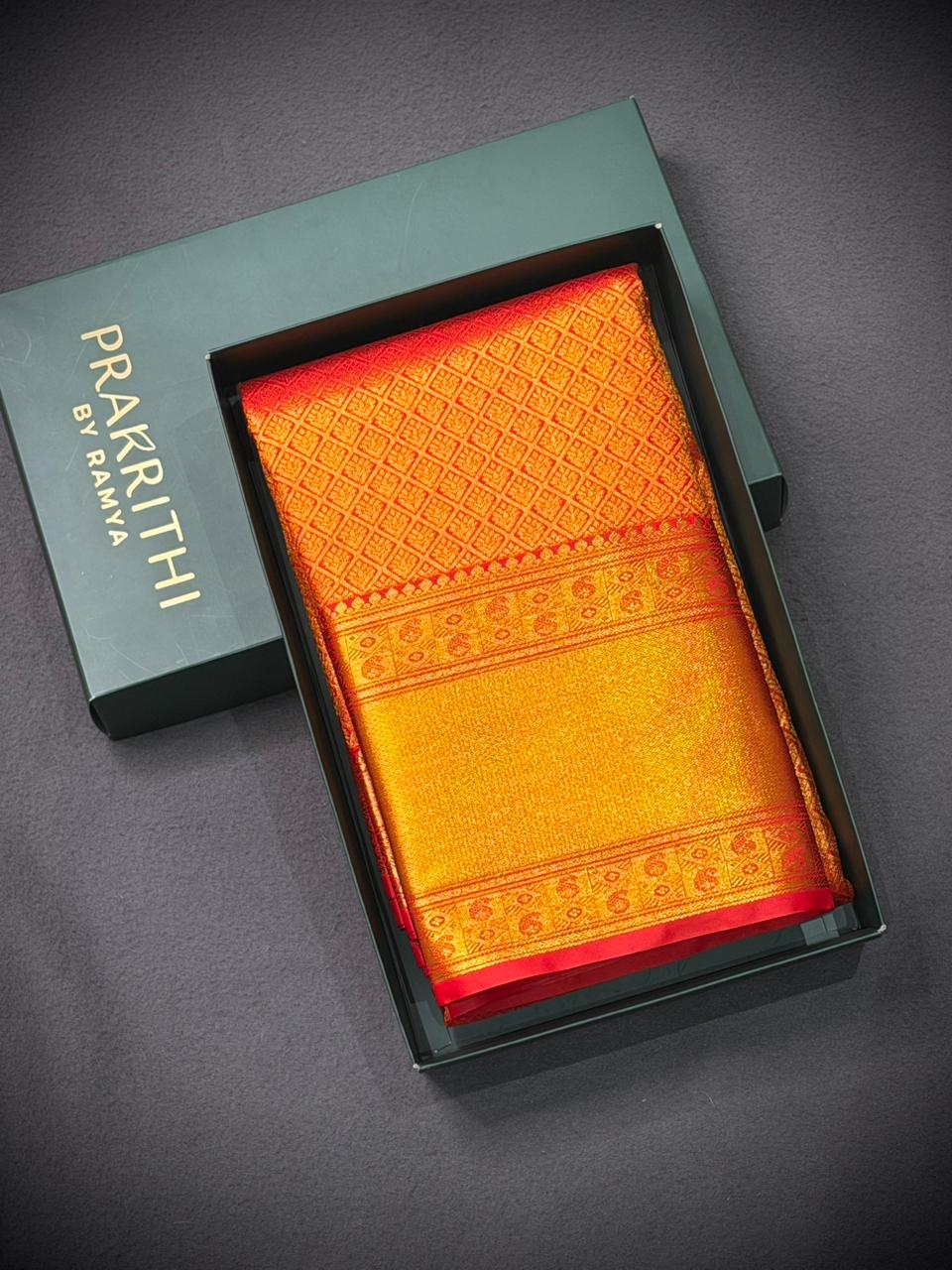 Red Bridal kanchipuram silk saree- PBRIDE10