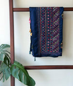 Navy Blue Hand embroidered Saree - PSSU1A