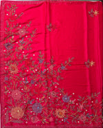 Red Hand embroidered Saree - PSSU1E