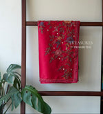Red Hand embroidered Saree - PSSU1E
