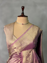 Pinkish Lavender Pure Tissue banarasi saree- PSTBN15