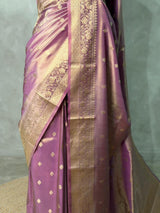 Pinkish Lavender Pure Tissue banarasi saree- PSTBN15