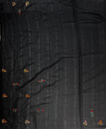 Black Hand embroidered Saree - PSSU1C