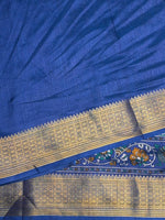 Peacock blue Soft Semi Tusser Saree - PSSU2A