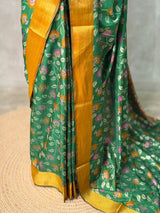 Green blue Soft Semi Tusser Saree - PSSU2B