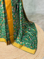 Green blue Soft Semi Tusser Saree - PSSU2B