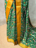 Green blue Soft Semi Tusser Saree - PSSU2B