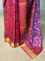 Magenta And Purple Soft Semi Tusser Saree - PSSU2D