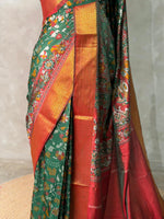 Green Soft Semi Tusser Saree - PSSU2H
