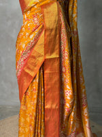 Mustard Yellow Soft Semi Tusser Saree - PSSU2I