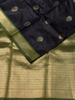 Black and Green silk saree - PDL2A