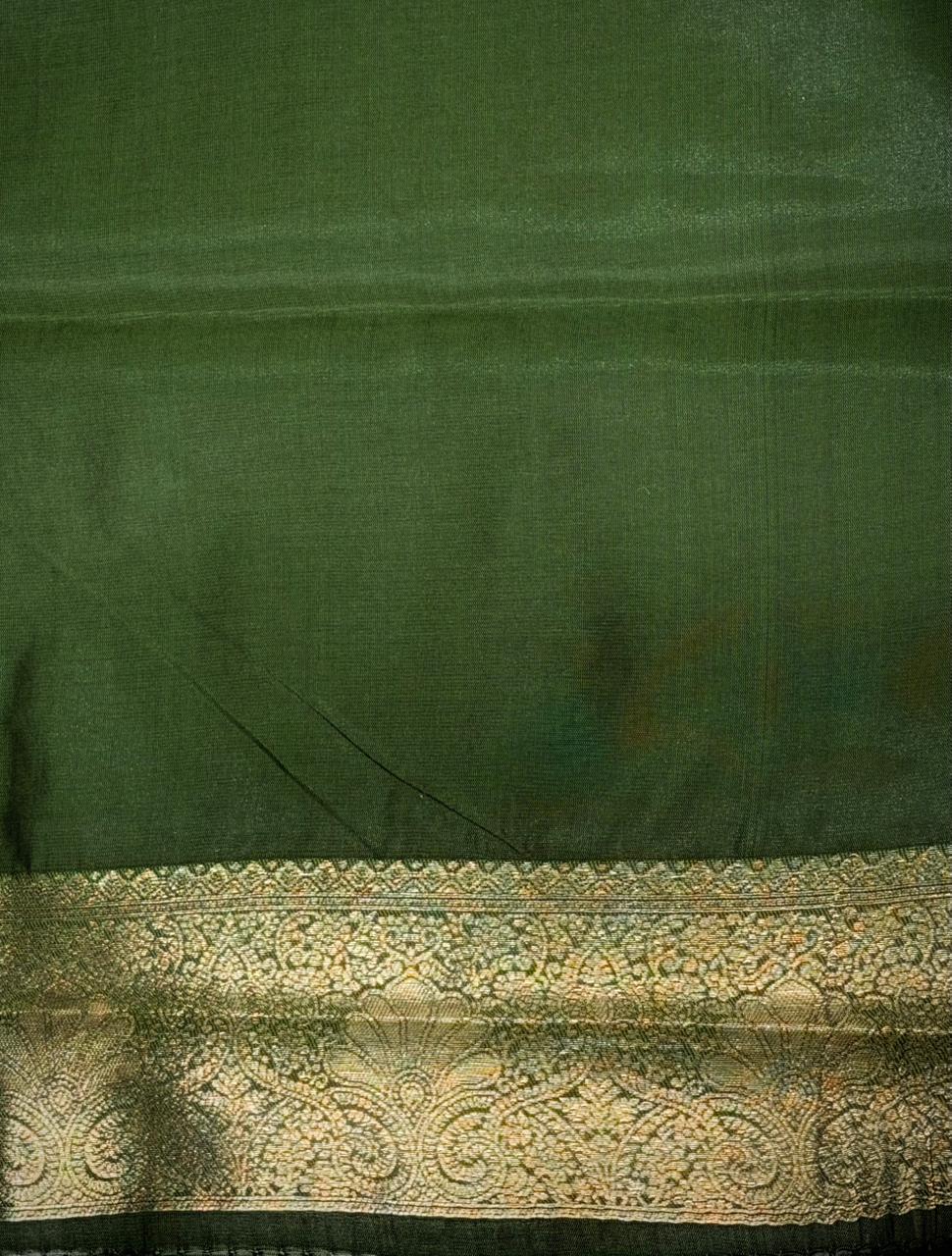 Black and Green silk saree - PDL2A