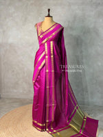 Magenta Semi Banarasi saree - MRN1