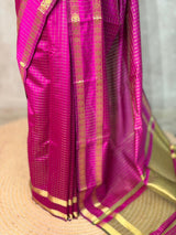Magenta Semi Banarasi saree - MRN1