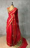 Red Semi Banarasi saree - MRN1D