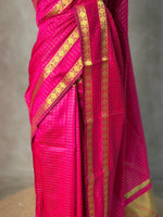 Rani Pink Semi Banarasi saree - MRN1E
