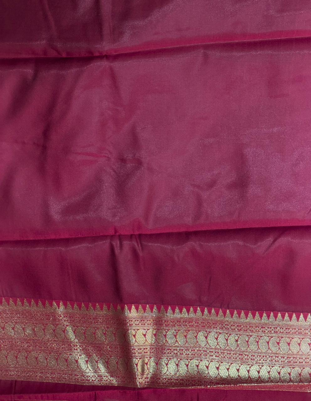 Black and Rani Pink silk saree - PDL3B