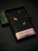 Black and Lavender silk saree - PDL3D