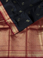 Black and Maroon silk saree - PDL3E