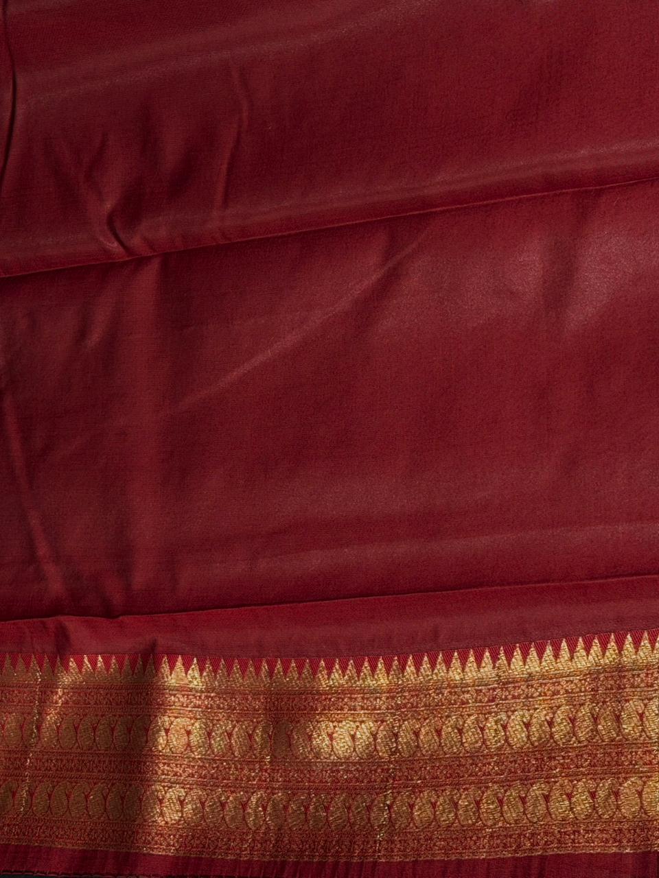 Black and Maroon silk saree - PDL3E