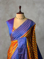 Yellow and blue silk saree -PIH49
