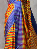 Yellow and blue silk saree -PIH49