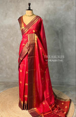 Maroon and Brown silk saree -PIH55
