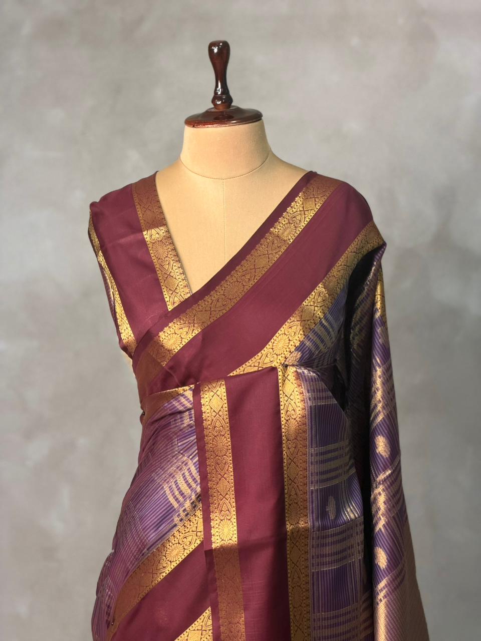 Purple silk saree -PIH51