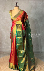 Maroon and Green Semi brocade Banarasi silk saree- PBROS6