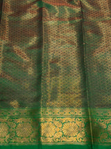 Rani Pink and Green Semi brocade Banarasi silk saree- PBROS6