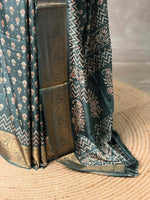 Moss green Soft Silk Saree - PSSU34