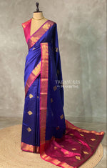 Blue and Magenta semi kanchipuram soft silk saree - PSSN168