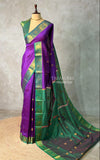 Violet and Green semi kanchipuram soft silk saree - PSSN169